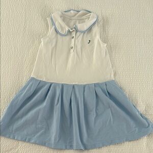 Jacadi White and Light Blue Kids Dress